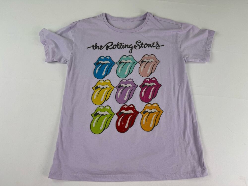 The Rolling Stones Tongue Logo T-Shirt Youth Large Purple
